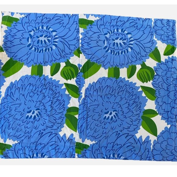 Crate & Barrel Marimekko Primavera Blue Cotton STANDARD Pillow Sham Set 2pc - Picture 2 of 7